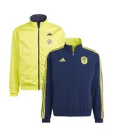 Men's adidas Navy and Yellow Nashville Sc 2023 On-Field Anthem Full-Zip Reversible Team Jacket