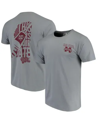 Men's Gray Mississippi State Bulldogs Phrase Local Comfort Color T-shirt