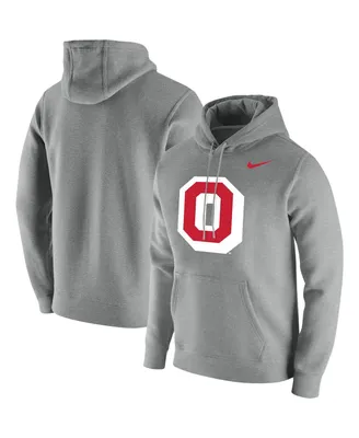 Men's Nike Heathered Gray Ohio State Buckeyes Vintage-Like School Logo Pullover Hoodie