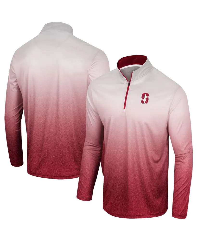 Men's Colosseum White and Cardinal Stanford Cardinal Laws of Physics Quarter-Zip Windshirt