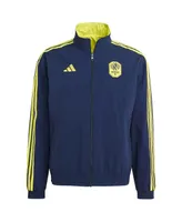 Men's adidas Navy and Yellow Nashville Sc 2023 On-Field Anthem Full-Zip Reversible Team Jacket