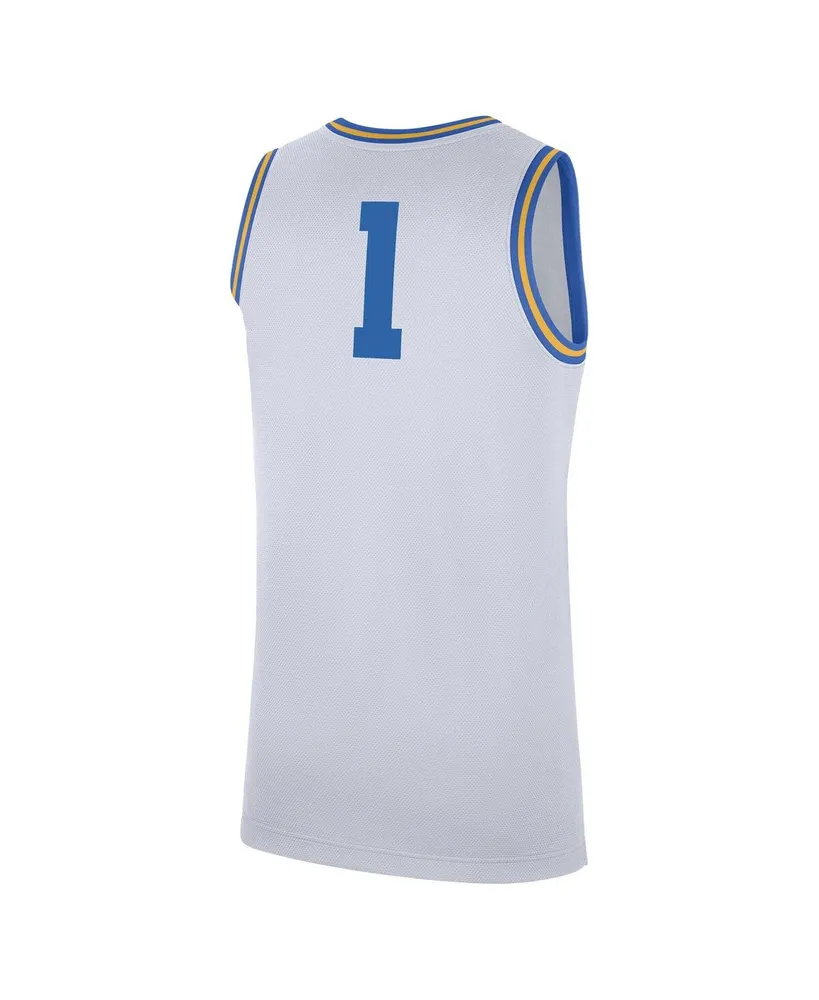 Men's Jordan #1 White Ucla Bruins Replica Jersey