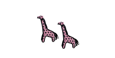 Tuffy Jr Zoo Giraffe Pink, 2-Pack Dog Toys