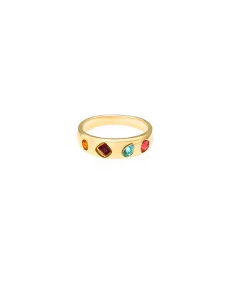 Ettika Lively Rainbow 18K Gold Plated Ring