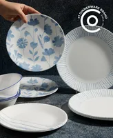 Corelle Botanical Stripes 12-pc Dinnerware Set, Service for 4