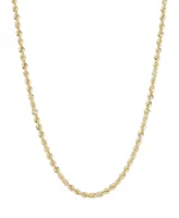 Diamond Cut Rope Chain 20" Necklace (3mm) in 14k Yellow Gold