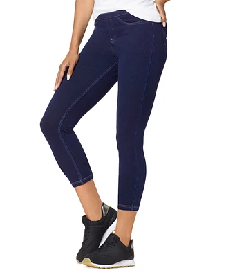 Hue Women's Mid-Rise Pull-On Denim Capri Leggings