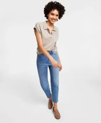 Calvin Klein Jeans Womens Polo Shirt Straight Leg Ankle Jeans