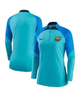 Women's Nike Turquoise Barcelona Strike Drill Raglan Performance Quarter-Zip Top