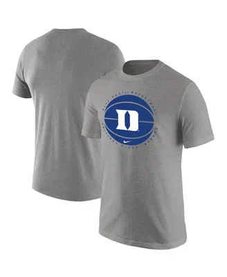 Men's Nike Heather Gray Duke Blue Devils Basketball Logo T-shirt