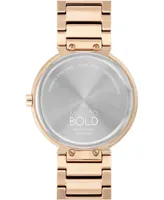 Movado Women's Bold Horizon Swiss Quartz Ionic Plated Carnation Gold-Tone Steel Watch 34mm - Gold