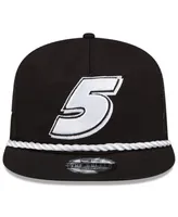 Men's New Era Black Kyle Larson Golfer Snapback Adjustable Hat