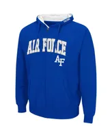 Men's Colosseum Royal Air Force Falcons Arch and Logo 3.0 Full-Zip Hoodie