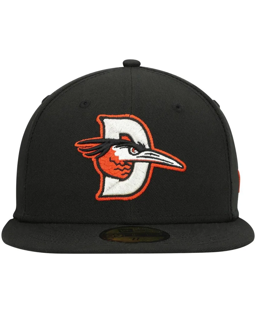 Men's New Era Black Delmarva Shorebirds Authentic Collection Road 59FIFTY Fitted Hat