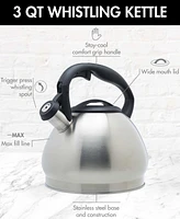Primula Stainless Steel 3 Quart Cascade Whistling Stovetop Tea Kettle