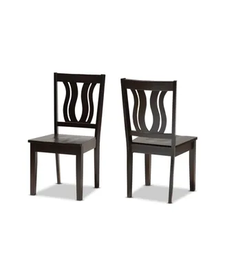 Baxton Studio Fenton Modern and Contemporary Transitional 2-Piece Finished Wood Dining Chair Set