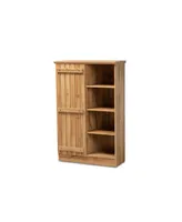 Baxton Studio Eren Modern and Contemporary Farmhouse 48.5" Natural Finished Wood 1-Door Shoe Cabinet