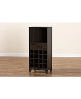 Closeout! Baxton Studio Trenton Modern and Contemporary 45.25" Finished Wood 1-Drawer Wine Storage Cabinet