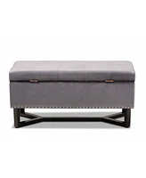 Baxton Studio Esther Modern and Contemporary Velvet Fabric Upholstered and Finished Wood Storage Ottoman