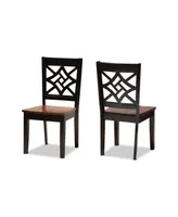 Baxton Studio Nicolette Modern and Contemporary 2-Piece Two-Tone and Finished Wood Dining Chair Set