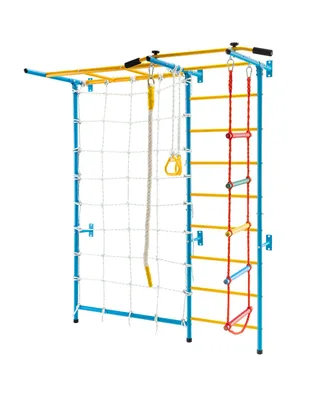 Costway 7 in 1 Kids Indoor Gym Playground Swedish Wall Ladder Children Home Climbing Gym