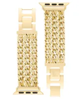 Anne Klein Women's Gold-Tone Alloy 3-Row Chain Bracelet Compatible with 38/40/41mm Apple Watch - Gold