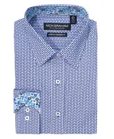 Nick Graham Men's Modern Fit Olives Circle Dress Shirt