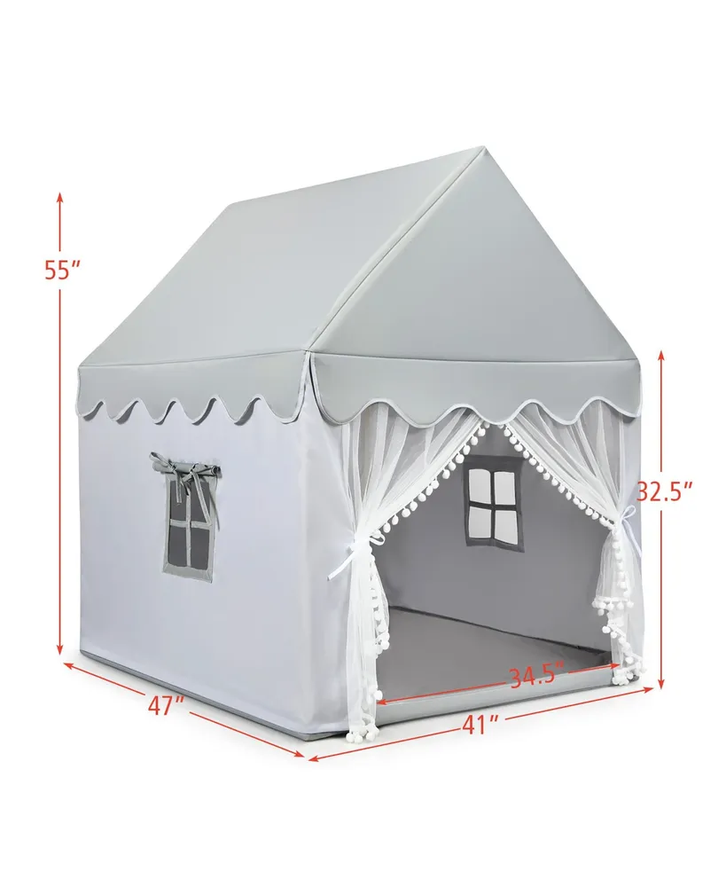 Kids Play Tent Large Playhouse Children Play Castle Fairy Tent Gift w/ Mat