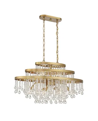 Savoy House Luna 10-Light Oval Chandelier in Warm Brass