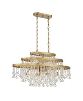 Savoy House Luna 10-Light Oval Chandelier in Warm Brass