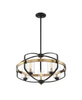 Savoy House Kirkland 5-Light Pendant in English Bronze and Warm Brass