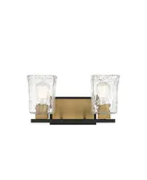 Savoy House Sidney -Light Bathroom Vanity Light in Matte Black with Warm Brass Accents