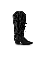 Bala Di Gala Women's Knee-High Premium Leather Boots With Side Fringe