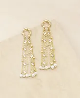 Ettika Imitation Pearly Gates Earrings in 18K Gold Plating