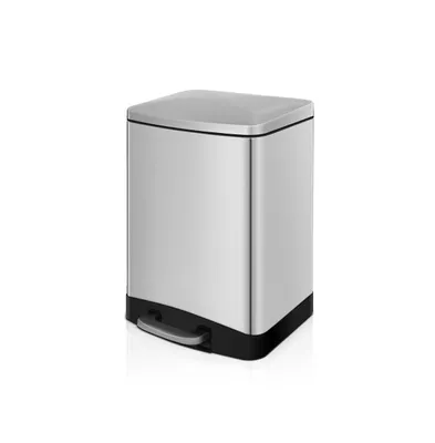 3.2 Gal./12 Liter Stainless Steel Rectangular Step-on Trash Can for Bathroom and Office