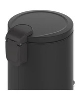 Mega Casa 3.2 Gal./12-Liter and 0.8 Gal./3 Liter Stylish Round Metal Step-on Trash Can Set