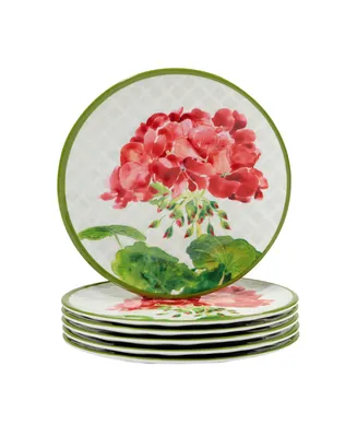 Certified International Geraniums Melamine Salad Plate, Set of 6