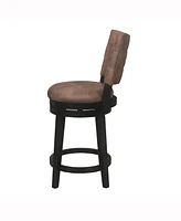 Hillsdale 40.25" Wood and Upholstered Kaede Furniture Counter Height Swivel Stool