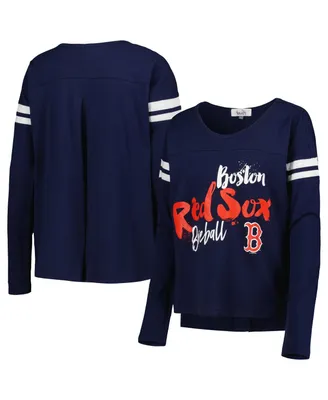 Women's Touch Navy Boston Red Sox Free Agent Long Sleeve T-shirt