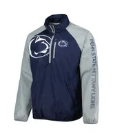 Men's G-iii Sports by Carl Banks Navy, Gray Penn State Nittany Lions Point Guard Raglan Half-Zip Jacket