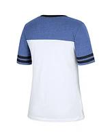 Women's Colosseum White, Heather Royal Kentucky Wildcats Frost Yourself Notch Neck T-shirt