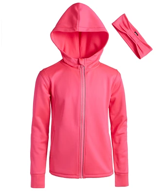 Id Ideology Big Girls Solid Brush-Back Long-Sleeve Jacket & Headband, Created for Macy's