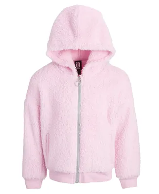 Id Ideology Toddler & Little Girls Solid Faux-Sherpa Hooded Jacket, Created for Macy's