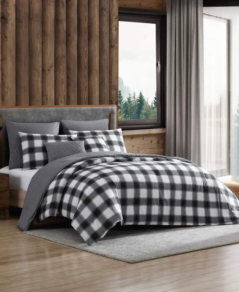 Closeout! Eddie Bauer Canyon Plaid Reversible Comforter Set, King