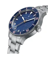 Nautis Men Deacon Stainless Steel Watch - Silver/Navy, 43mm