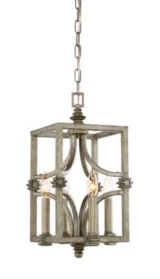 Savoy House Structure 4-Light Pendant in Aged Steel