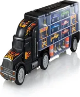 Toy Truck Transport Car Carrier - Includes 6 Toy Cars Accessories