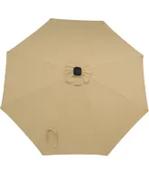 Sunnydaze Decor 9 ft Solar Sunbrella Patio Umbrella with Tilt - Beige