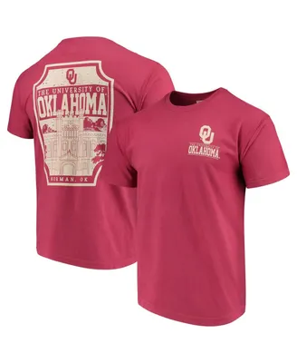 Men's Crimson Oklahoma Sooners Comfort Colors Campus Icon T-shirt