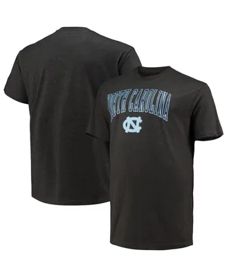 Men's Champion Heathered Charcoal North Carolina Tar Heels Big and Tall Arch Over Wordmark T-shirt